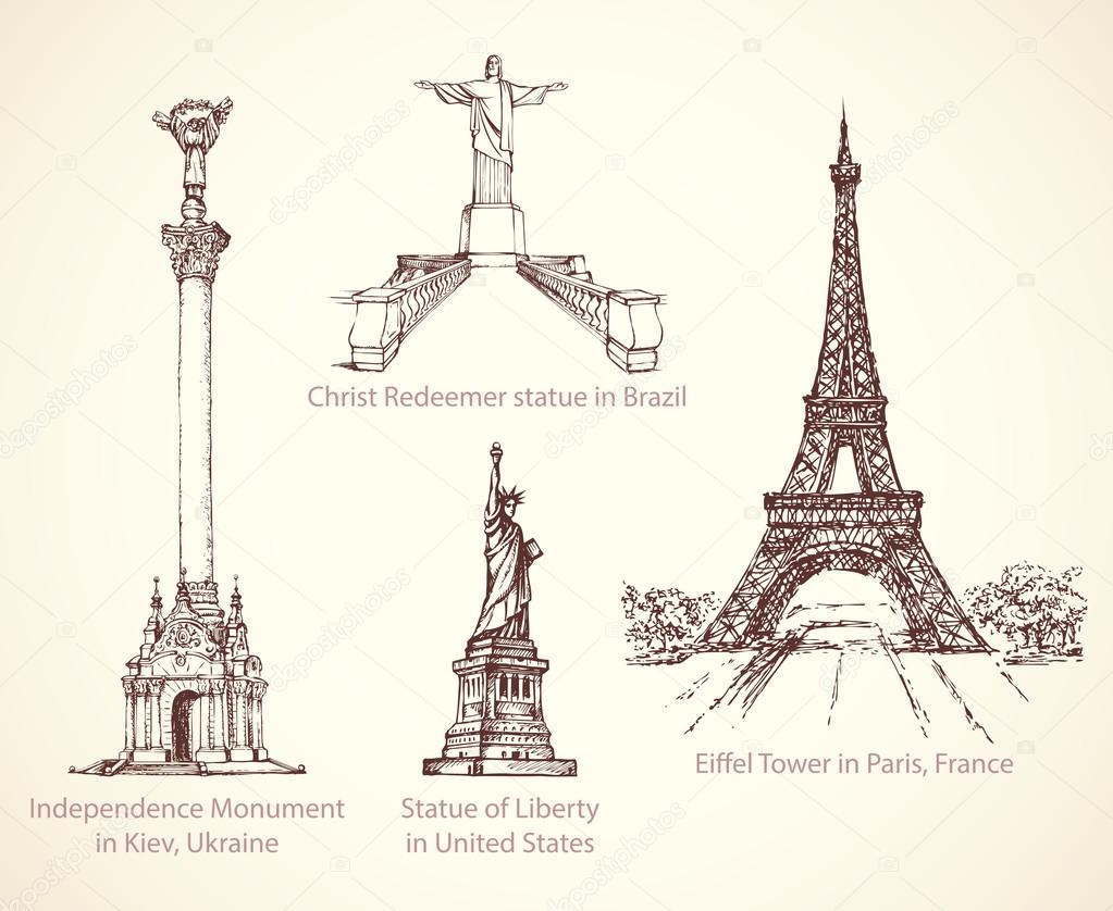 Premium Vector | Poster eiffel tower lettering paris, france drawing in pen  line style on white background
