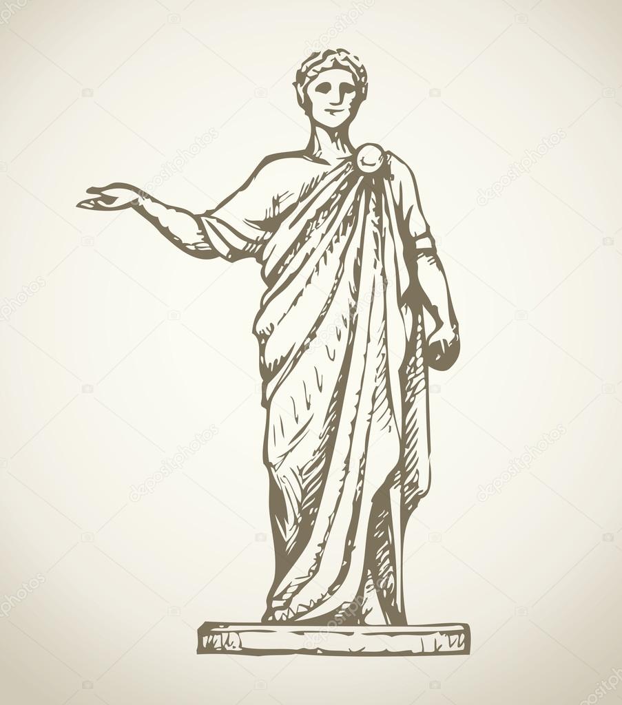 Roman Statue Drawing | museosdelima.com