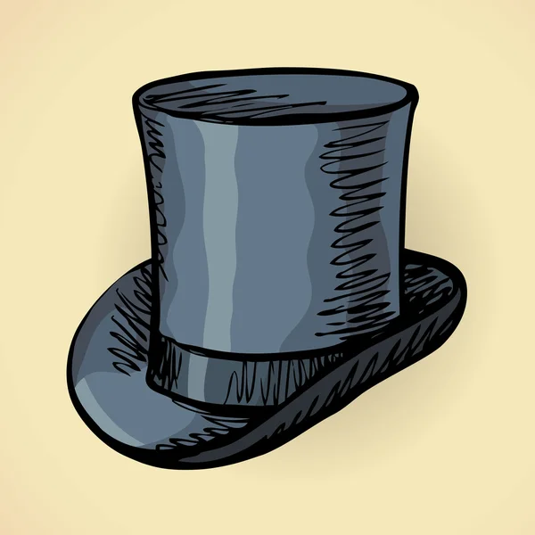 Cylinder hatt. Vektorritning — Stock vektor