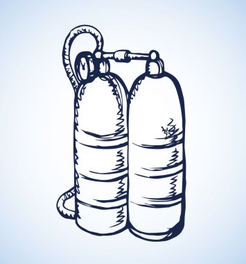 Dalış oksijen balonlar. Vektör çizim