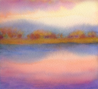 suluboya manzara. gün batımı göl üzerinde