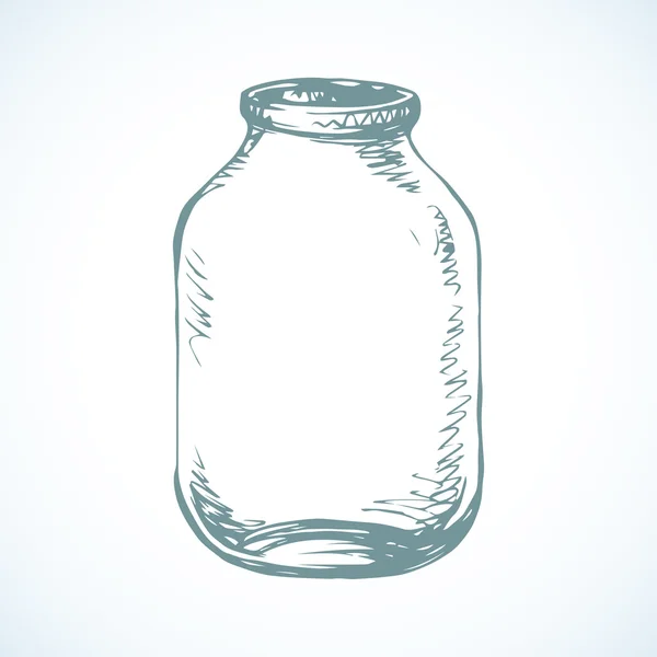 Glazen pot. Vector tekening — Stockvector