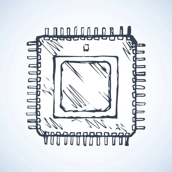 Mikrochip. Vektorzeichnung — Stockvektor