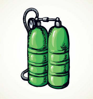 Dalış oksijen balonlar. Vektör çizim