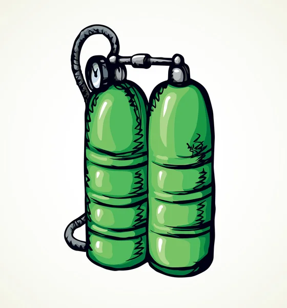 Dalış oksijen balonlar. Vektör çizim