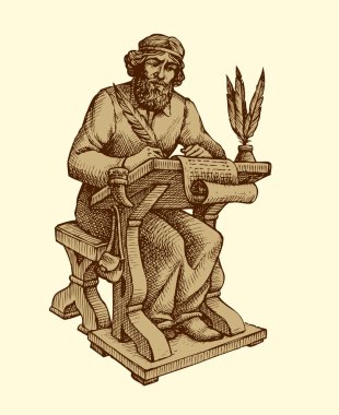 Antik tarihçi çizim vektör
