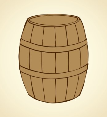 eski ahşap varil vektör çizim