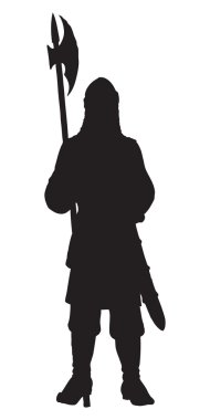 Ortaçağ savaşçı bir Kargılı. Vektör çizim