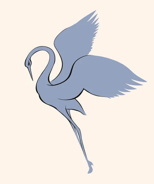 Vektorbild. Dancing crane — Stock vektor