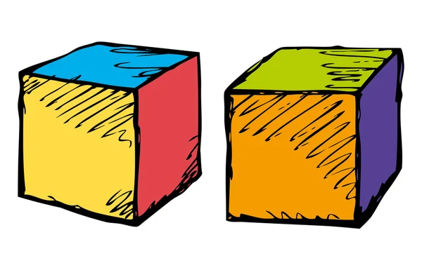 Cubi in angoli diversi — Vettoriale Stock