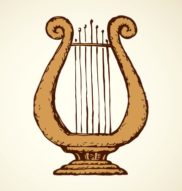 Harp. Vector drawing clipart