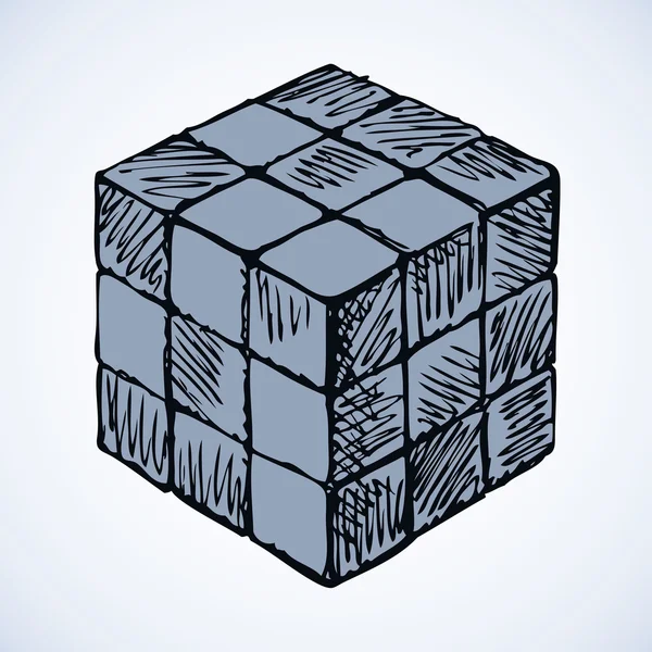 Symbol des Rubik 's Cube. Vektorskizze — Stockvektor