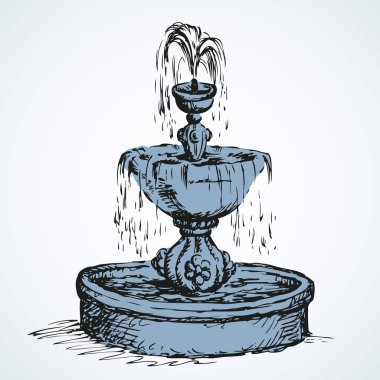 Eski çeşme. Vektör çizim