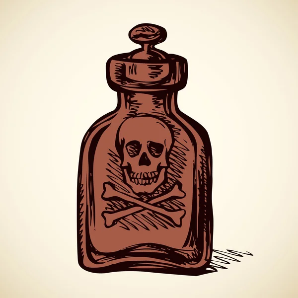 Botellas de vidrio de veneno. Dibujo vectorial — Archivo Imágenes Vectoriales