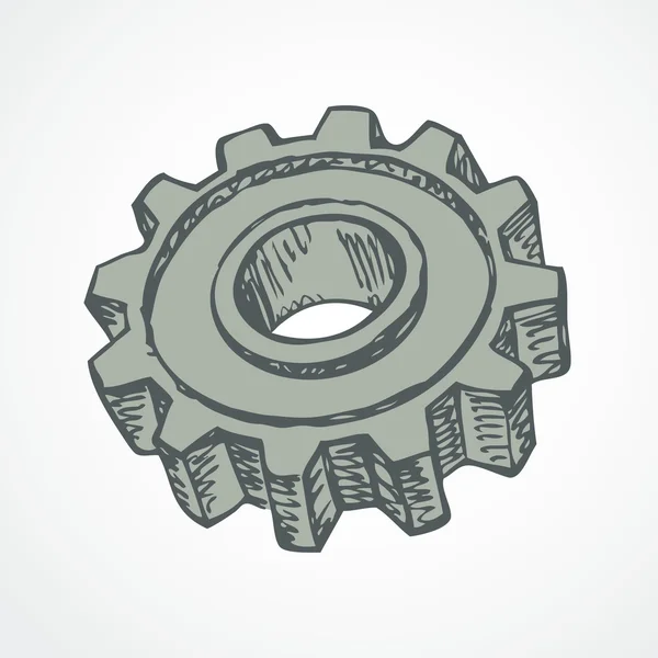 Icono de boceto de engranaje — Archivo Imágenes Vectoriales