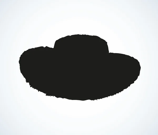 Dibujo de línea vectorial monocromo de un sombrero de paja — Archivo Imágenes Vectoriales