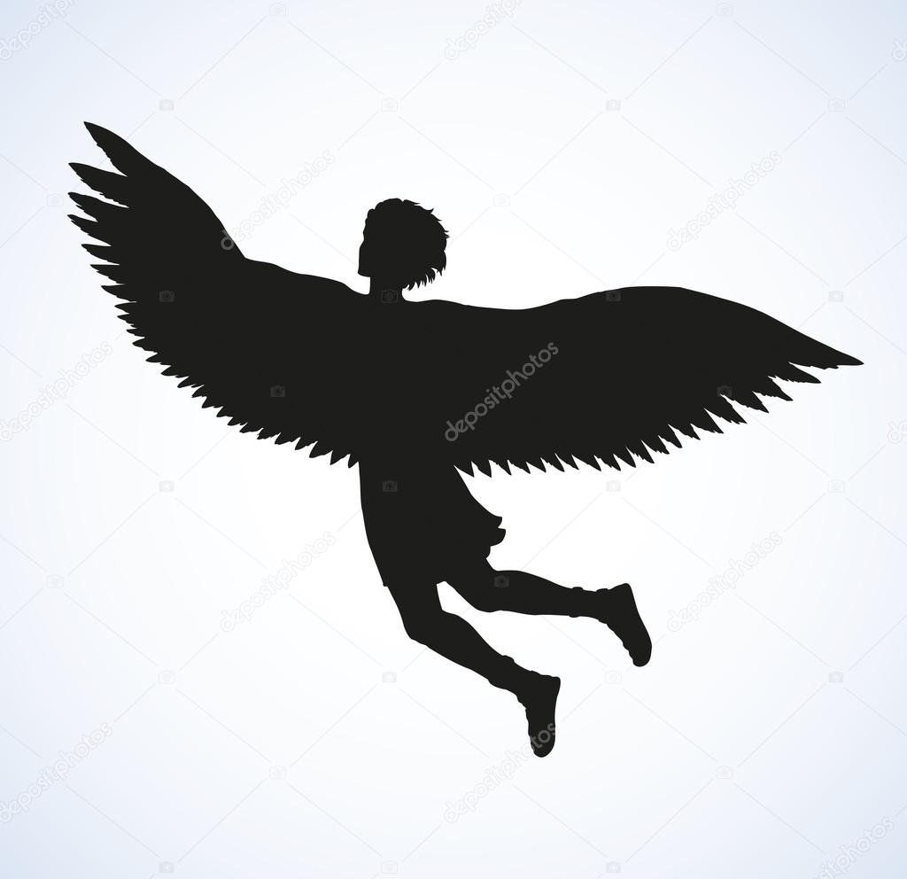 Icarus, character of ancient Greek legend. Vector drawing Stock