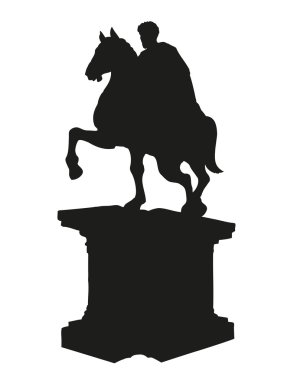 Marcus Aurelius'un heykeli. Vektör çizim