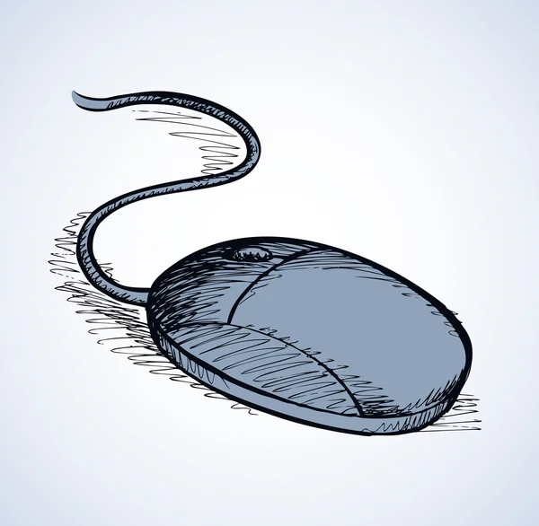Počítačová myš. Vektorové kreslení — Stockový vektor