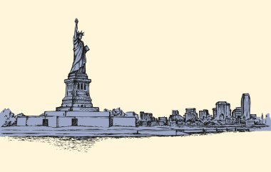 Özgürlük heykeli. Vektör çizimi