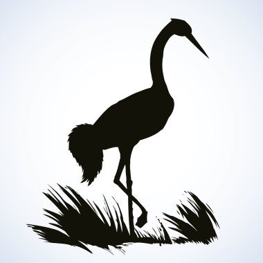 Leylek yuvada çiftleri ile vektör arka plan 