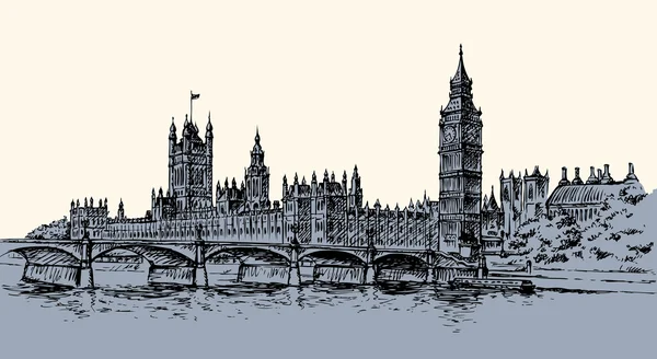 Big Ben. Dibujo vectorial — Vector de stock