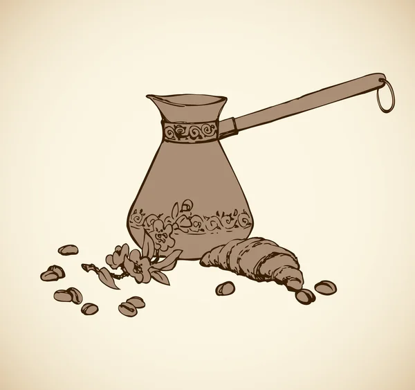 Διάνυσμα νεκρή φύση του αρωματικός καφές — Διανυσματικό Αρχείο