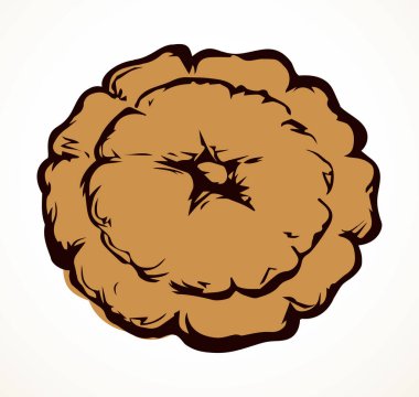 Yakın çekim, olgun, çiğ, sebzeli, küçük tomurcuk, metin alanı. Çizgi siyah el çizilmiş botanik vejetaryen sağlık diyeti ürünü ürün simgesi logo tabela tasarımı. Klasik karalama karikatür stili yakın çekim görünümü