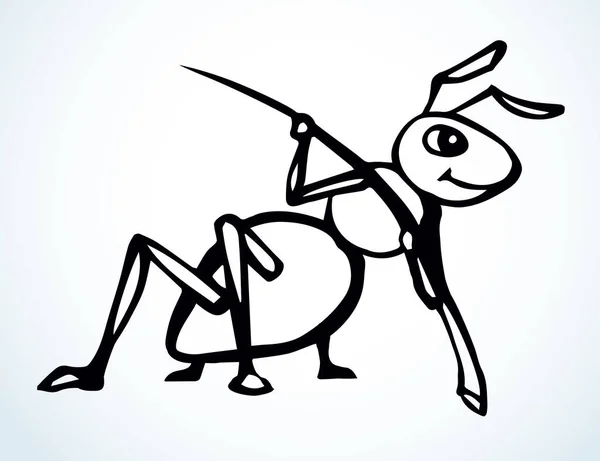 Große Dunkle Spinnentiere Kiefer Ameisenschädling Umreißen Handgezeichnete Lächeln Emblem Design — Stockvektor