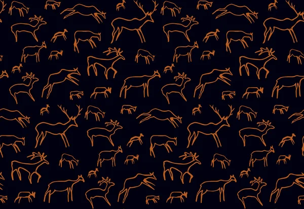 Nahaufnahme Ansicht Alter Rot Afrikanischen Stamms Laufen Ziegenfigur Leben Piktograph — Stockvektor