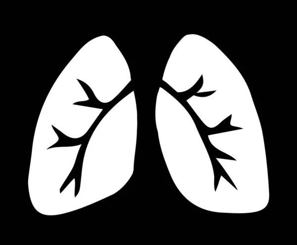 Fumeur Personne Thorax Lobe Forme Organisme Élément Contour Noir Dessiné — Image vectorielle