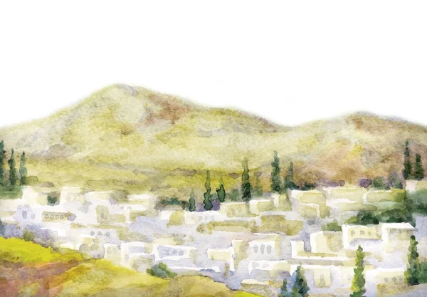 Jericho Údolí Země Kámen Kámen Pevnost Cesty Žid Země Nebe — Stock fotografie