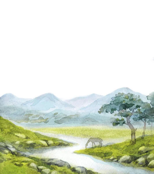 Handritad Vind Alpina Konstnären Akvarell Måla Skiss Papper Bakgrund Text — Stockfoto