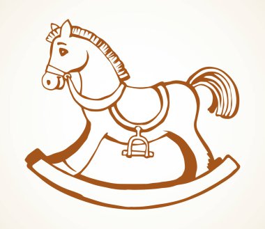 Sıralı şirin el işi dekoratif koltuk arka planda sallanan nesne. Modern sanat karalama tarzı kalemle kağıt metin uzayına siyah mürekkep çizilmiş düz piktogram amblem tasarımı. Yakın görünüm