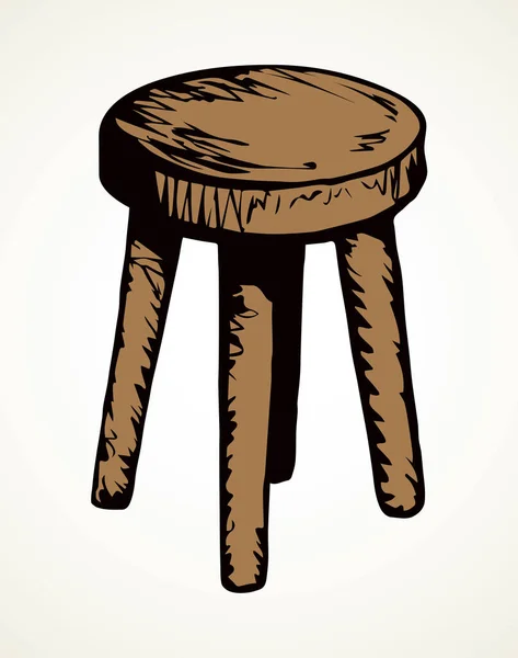 Tabouret Comedor Único Moda Palos Fondo Sala Luz Esquema Mano — Vector de stock