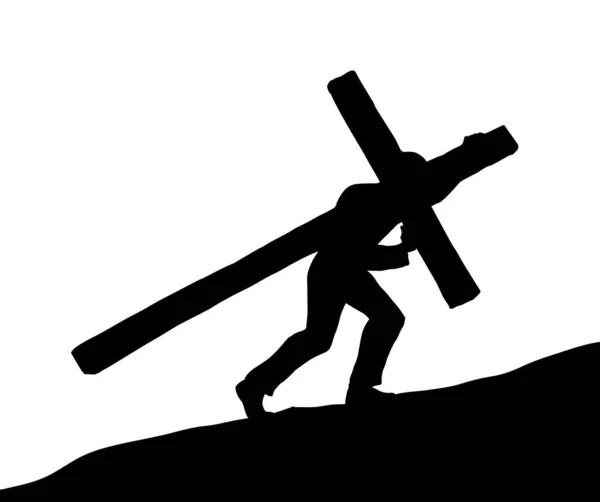 기사보기 역사적 유물인 구세주 십자가가 하늘의 상징인 로고를 무거운 Crucis — 스톡 벡터