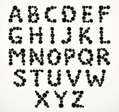 Eski komik demir gri çocuk oyuncak element işaretli set çizgisi siyah el amblemi çocuk eskiz tasarımı komik karikatür çizimi tarzı. Yakın çekim görünümü ilerleyen metal parçasının beyaz yazı tipine katılın