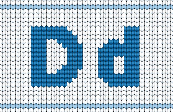 Material Algodão Legal Bonito Crochê Maldito Jumper Logotipo Ícone Palavra — Vetor de Stock