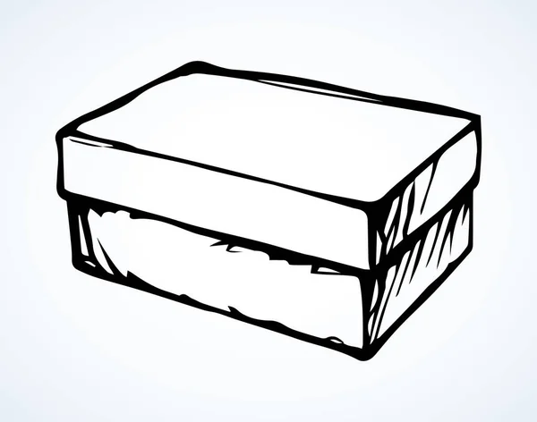 Fermer Vue Petit Aliment Kraft Cube Post Fret Caisse Couverture — Image vectorielle
