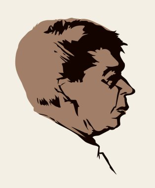 Tek başına görüş açısını kapat. Komik yaş yahudi çocuk Yahudi gözü beyaz kağıt metin alanı gibi görünüyor. Siyah mürekkep kalem el çizilmiş. Yakın plan. Yalnız Yahudi içici logosu.