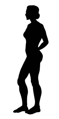 Taslak, modern, koyu renkli mürekkep el çizimi. Bir tane zarif, ince, aptal, omuz egzersizi. Moda seti. Yakın plan ışık güzel çizgi saç stili metin alanı