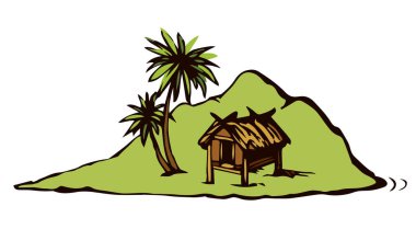 Eski yalnızlık turistik tatil beldesi deniz taşlı çöl beyaz gökyüzü. Siyah el, 1 bali konsept logo simgesi tabela sahnesi çizdi. Retro sanat karalama çizgisi çizgi film baskı tarzı gezi manzarası