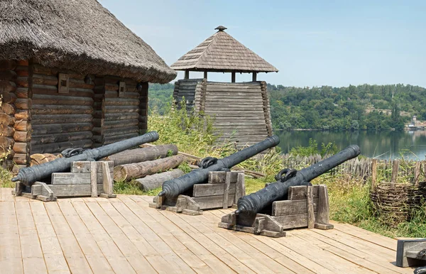 Saporischja Khortiza Kosakentruppe Befestigte Stadtmauer Nationalmuseum Szene Jahrhundert Vorbei Ländlichen — Stockfoto