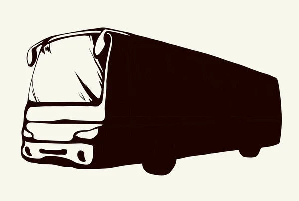 Grand Autobus Scolaire Interurbain Charte Vierge Sur Espace Texte Routier — Image vectorielle