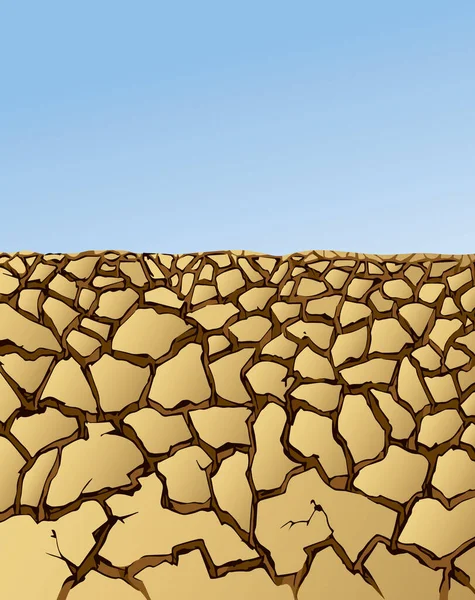 Vieux Lac Mort Drain Fissure Fissure Panorama Couleur Brun Vif — Image vectorielle