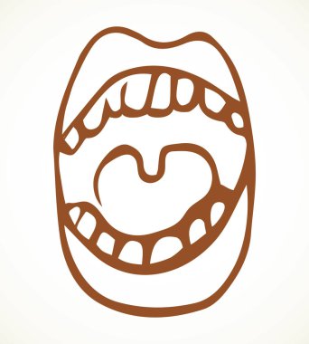 Büyük, soyut, yakın plan, yakışıklı, eğlenceli, geniş mizah, bademcik, yüz organı parçası. Görüntüyü kapat beyaz metin alanı izole edilmiş siyah el çizimi hasta logosu karalama çizgisi çizgi roman sohbet tarzı