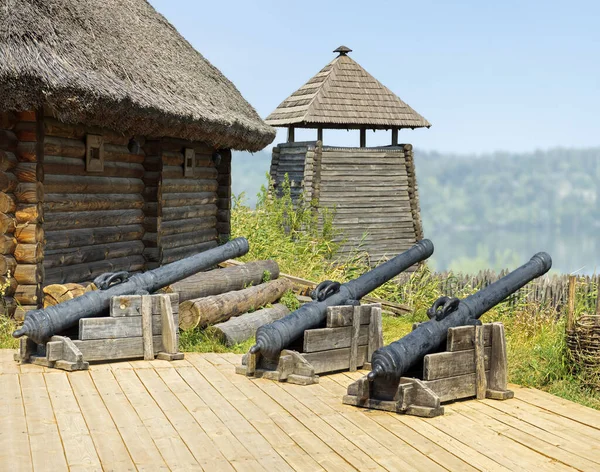 Zaporizhia Khortitsa Cossack Sich Gardový Oddíl Opevněné Město Dům Zeď — Stock fotografie