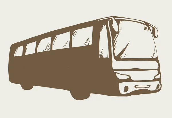 Large Blank Intercity Charter Schoolbus Light Road Text Space Esquema — Vector de stock