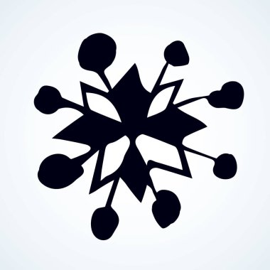 Sevimli Eve natal buzlu yıldız çizimi. Işık gökyüzü arka planında İsa 'nın doğumu tasarımı. Kağıt metin alanı üzerinde karalama retro tarzı kalemle siyah mürekkep el logotip amblem tasarımı çizildi