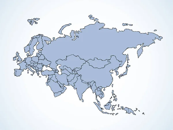 District Eurasien Les Îles Asiatiques Plan Forme Sur Fond Blanc — Image vectorielle